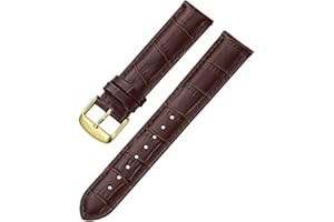 iStrap Cinturino In Pelle - Motivo A Coccodrillo - Cinturini Per Orologio Per Uomo Donna - Fibbia In Acciaio Inossidabile - 18mm 19mm 20mm 21mm 22mm 24mm-Nero Marrone