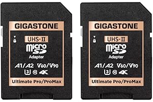 GIGASTONE UHS-II adapter karty pamięci microSD do UHS-II SD, adapter do aparatu Ultimate UHS-II 2-pak