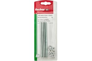 Fischer 4 Pz Barre Filettate M6 x 110 con Dado e Rondella FIS GS per Ancorante Chimico, 507247
