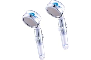 Aquadon EcoTornado Blau - Doppelpack - Wassersparender & druckerhöhender Duschkopf - 360° rotierende Handbrause - Duschbrause mit Antikalk-Funktion - schützt Haut & Haare - Sparduschkopf