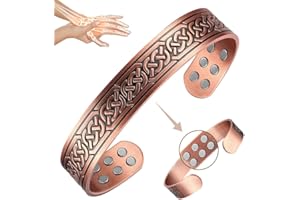 Vicmag Copper Bracelet for Men 99.9% Pure Copper Magnetic Bracelet for Men with 18pcs Powerful Magnets(Each 3500 Gauss), Brazaletes Jewelry with Present Box and Adjustment Tool