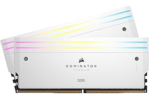 CORSAIR Dominator Titanium RGB DDR5 RAM 32GB (2x16GB) DDR5 6000MHz CL30 Intel XMP Mémoire Informatique Compatible iCUE - Blanc (CMP32GX5M2B6000C30W)