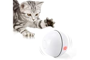 WWVVPET Bola de Gato,Juguete Gato Interactivo para Mascotas,Carga USB Juguetes para Gatos Pelotas,Giratoria Automática de 360 Grados,para Ejercicio Animal Doméstico