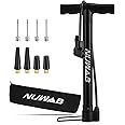 NUWAB Bike Floor Pump, Cycling Floor Pump with Presta & Schrader Valves, Portable Multi-Purpose Bicycle Pump, Foot Bike Pump fit for all Bike and Balls, Swimming Rings