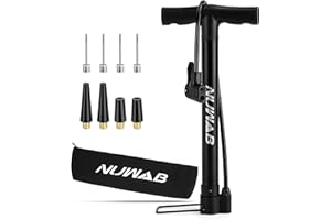 NUWAB Bike Floor Pump, Cycling Floor Pump with Presta & Schrader Valves, Portable Multi-Purpose Bicycle Pump, Foot Bike Pump fit for all Bike and Balls, Swimming Rings