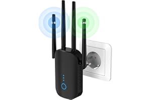 PHAVN 1200Mbps Répéteur WiFi, Amplificateur WiFi Double Bande 5G/2.4G Repeteur WiFi Couvrant jusqu'à 120m², WiFi Extender, 1 Ports LAN, Facile à Utiliser