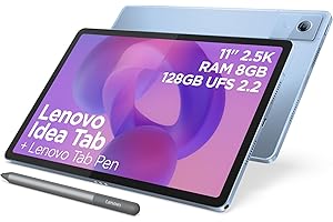 Lenovo Idea Tab Tablet - Display 11" 2.5K (2560x1600) 90Hz, Processore Mediatek Dimenity 6300, RAM 8GB, Memoria 256GB, WiFi 5, Tablet Android 15, Tab Pen inclusa - Polar Blue