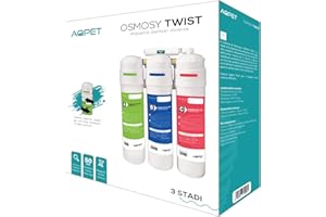 AQPET Impianto Osmosi Inversa Twist 3 Stadi Nuovo Sistema a Sgancio Rapido per Acquari