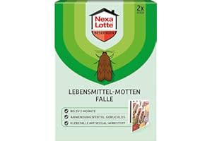 Nexa Lotte Lebensmittel-Mottenfalle, 2 Stück - geruchlose, insektizidfreie Klebefalle
