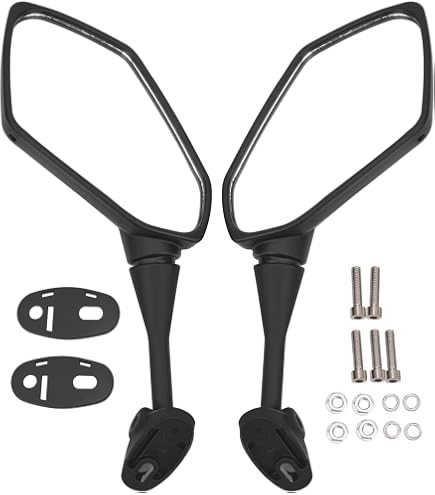 psler Moto Specchietto Retrovisore Basi per R6 per ZX6R ZX25R Ninja 650 400 250 300 250sl, Specchio Laterale Ali di Base Tappo(Distanza di Installazione: 4,5 cm / 1,77 Pollici