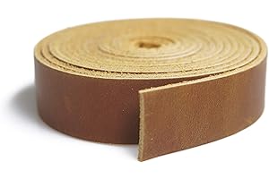 QMYBROW Vollnarbiges Lederband 2.0mm Dickes Schnur Flechten String für Handwerk/Werkzeug/Werkstatt handgefertigt 3/4"x72" Zoll Langer Ledergürtel … (Bourbon Braun)
