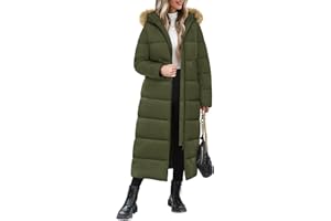 Yuson Girl Cappotto Donna Invernale Lungo Termici Ispessito Cappotti Imbottito con Cappuccio Elegante Giubbotto Trapuntata Outdoor Antivento Piumino Giacca Parka con Zip e Tasche