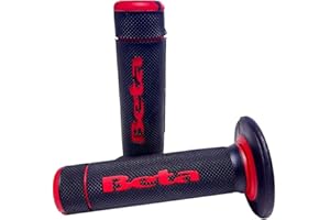 HQV Beta Handlebar Grips 036.35.005.00.00 Rubber Grip Set Black/Red Enduro Supermoto from 2005