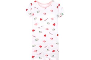 WSLCN Niñas Nighties Camisones 100% Algodón Verano Niño Manga Corta Ropa de Dormir Camisón