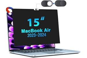 STARY Pantalla magnética de privacidad para MacBook Air de 15 pulgadas (2023, 2024, M2, M3), protector de filtro de privacidad extraíble para laptop y protector de luz azul mate antirreflejos