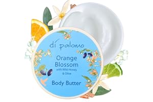 Di Palomo Orange Blossom & Honey Body Butter 200ml. Body Moisturiser & Body Lotion. Shea Butter Body Butter with Skin Care. Body Butter for Women & Body Moisturiser for Women.