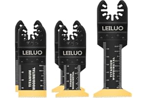 5 Pcs Oscillating Tool Blades LEILUO Titanium Oscillating Multitool Blades for Hard Material Metal Nails Wood Oscillating Saw Blade fit Dewalt Rockwell Milwaukee Makita Ryobi