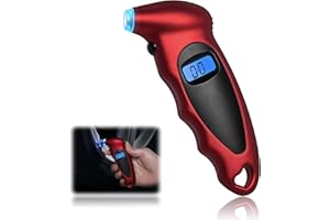 JACO SUPERIOR PRODUCTS Digital Tyre Pressure Gauge with Backlit LCD and Non-Slip Grip High Precision Tyre Pressure Checker 4 Settings 150 PSI/10Bar/1000KPA/10Kg/c㎡for Car,Bicycle,Motorcycle