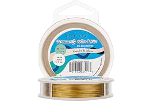 BENECREAT 50 m 0,45 mm 7 brins en nylon enduit d'or artisanat bijoux fil de perles queue de tigre fil de perles pour colliers bracelets bague