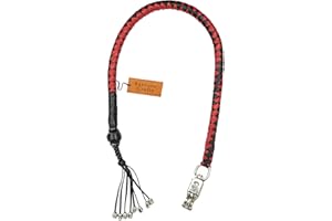 Bantoro Crafts 106,7 cm Cuir Biker Tassel - Moto Guidon Cowboy Accessoire avec Boucle à Libération Rapide (Rouge & Noir)