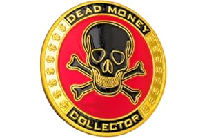 Poker Card-Guard | 30g Gold Card Protector Chip | 9 Designs To Choose From | Poker Weight That Keeps Your Cards Safe | Plastic Protector Case Included (Dead Money Collector | Black Skull)