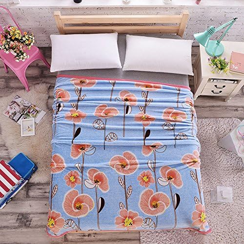 ShineMoon Floral Calla Print Sky Blue Home Sofa Bed Cover for Dogs Super Soft Bedding Blankets and Throws Travel Warm Blanket 70 by 78 Inch