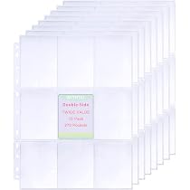 270 Pochettes pour Cartes à Collectionner, Double Face 9 Pochettes, Feuilles Ultra Transparentes 11 Trous Classeur Anneaux 270 Pochettes pour Cartes à Collectionner, Double Face 9 Pochettes, Feuilles Ultra Transparentes 11 Trous Classeur Anneaux