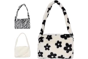 CREAHER Large Capacity Fluffy Bag Casual Plush Shoulder Bag, Fluffy Bag Crossbody Bag Large Puffer Bag For daily Shopping School Travel Work