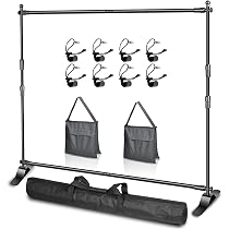 Support Toile De Fond BENOISON 2,6x3 M - Avec Pinces Et Sacs à Eau