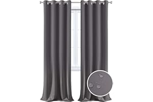 MAXIJIN tende impermeabili per finestre isolate Tende scure morbide per camera da letto 2 pannelli tende isolanti termiche con occhielli per interni, soggiorno (L 140x A 260 CM, Grigio)