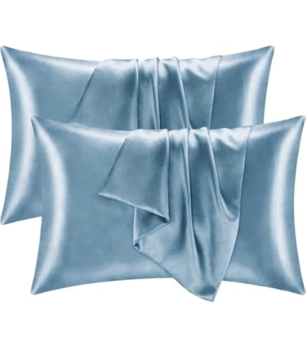 Lot De 2 Taies Oreiller En Satin 50 X 75 Cm, Oreiller Satin Rouge 2, Satinées Housse D'oreiller Doux Prend Soin De Votre Peau Et Antichute De Cheveux