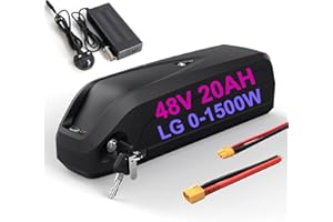 HXRFOAK Ebike Battery 48V 20AH LGcell with 50A BMS and Charger for 48V 1500W 1000W 750W 500W 250W Motor and Ebike Conversion Kit