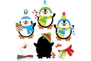 Kit Pinguini con Accessori Intercambiabili Baker Ross (confezione da 6) - Attività Creative Natalizie