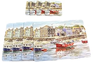 TAMERSGIFTS Sets of 4 Placemats with 4 Matching Coasters (Harbour Placemat and Coaster Set)