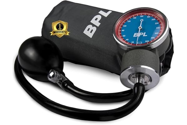 BPL Medical Technologies Manual Large Dial Aneroid Sphygmomanometer Blood Pressure Monitor - Gray