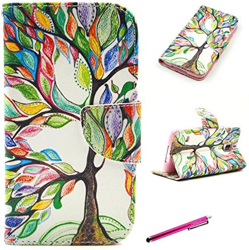 S5 Case,JCmax Premium Flip Slim Side PU Leather Wallet Smart Stand Case Cover [Magnetic Closure] and Card Slots for Samsung Galaxy S5 SV -[Floral Tree Pattern]