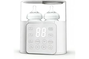 NCONCO Flaschenwärmer Baby für 2 Flaschen,9-in-1 Babyflaschenwärmer, Sterilisator für Babyflaschen, Babykostwärmer Intelligente Temperaturregelung und LCD-Display
