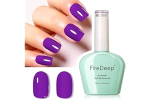Firedeep Smalto per unghie gel viola intenso, 16ML Bottiglia grande colore viola scuro inzuppato UV LED Smalto gel per unghie autunno inverno Nail Art Starter Manicure Salone fai da te a casa 1Pcs