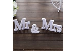 KAIAIWLUO Décoration de Mariage de Lettres Mr & Mrs,Style Vintage Mr et Mrs Sign Lettres Alphabet en PVC pour Décoration Mariage Nuptiale Accessoires Photo Décorations de Table de Fête
