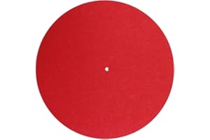 WAUDIO Filz-Plattenspieler-Matte für LP-Vinyl-Schallplatten, Audiophil, 3 mm dick, für Schallplatten, Rot