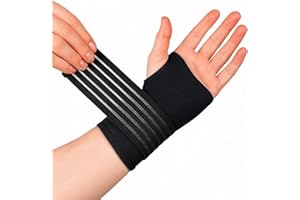 ‎ACTESSO Actesso Elastische Handgelenkbandage – Handgelenk Bandagen für Verstauchungen, RSI, Sehnenscheidenentzündung oder Sport – Für Linke oder Rechte Hand (Groß, Schwarz)