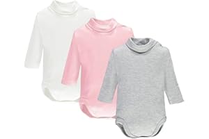 Ellepi Body Lupetto Manica Lunga Caldo Cotone Neonato Collo Alto Bambina Bimbo Mesi Anni Bianco Panna Rosso Blu Grigio Nero Azzurro