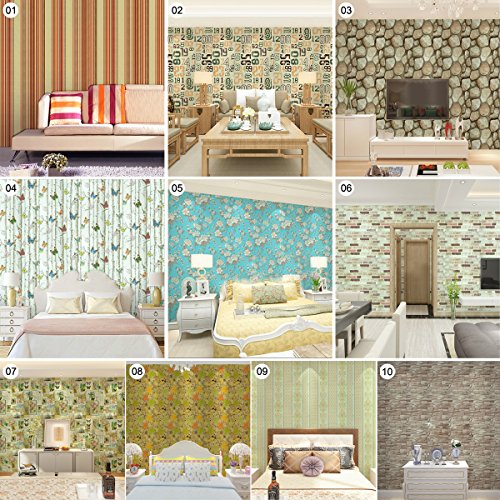 UNIQUEBELLA Vintage Simpel Retro Abstrakt optik 3D Tapete Fototapete PVC Prägung Wandbild 45CM*10M für Wohnzimmer, Hotel, Flur, Büro und Schlafzimmer #4 - 5