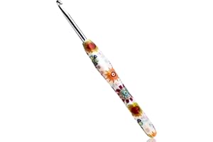 JOZEA Häkelnadeln, weiche Häkelnadeln mit Gedrucktes Muster, 2,25mm-10,0mm, Ergonomischer Griff, für Häkelanfänger, (rot), (4,5mm)