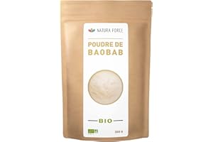 NATURAFORCE NATURA FORCE NATURA-FORCE NATURA FORCE - Poudre de baobab 100% Biologique - Naturellement Anti-Inflammatoire - Riche en antioxydants, vitamine C et fibres - Confort Intestinal et troubles digestifs - 300g