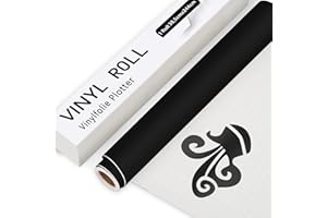 IModeur Negro Vinilo Permanente Rollo, 30,5 cm x 244 cm de Vinilo Adhesivo Negro mate, para Cricut, Silhouette Cameo y la mayoría de las máquinas de corte