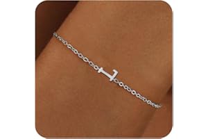 RMMD Armband Damen Gold Silber - 18K Gold/Weißgold Vergoldete Initialen Armband mit Buchstaben Armbänder Personalisiert Geschenke Modeschmuck für Frauen Teenager Mädchen