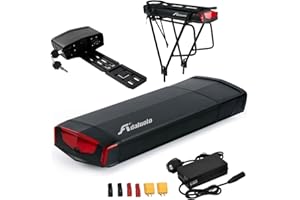 Adaluolo Batteria Ebike Portapacchi, 36V 15AH Rack Posteriore Batteria per Bici Elettrica agli ioni di litio con Caricabatterie, Luce Posteriore, Blocco Sicuro per 200W 250W 350W 500W 750W Motore