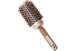 ‎POLLY ONLINE Round Hair Brush Blow Drying Brush Ionic Boar Bristles Anti-Static Round Brush for Hair Drying,Curling & Straightening