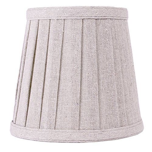 Splink Leinen Grau-beige Stoff Lampenschirme handgefertigt Leuchteschirme für Kerze Lampe, Wandlampenschirme, Tisch Lampe Schirme